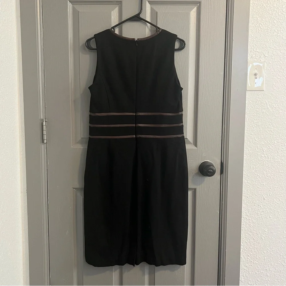 Lauren Ralph Lauren Black Dress with Leather Striped Accents - Picture 9 of 10